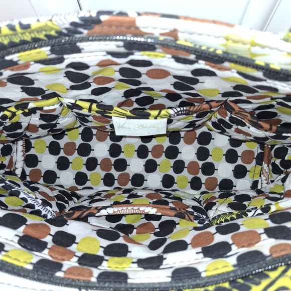 EUC Vera Bradley Small Tote in Cocoa Moss Retired Print - Wht/Grn/Brn/Blk Fabric - Picture 6 of 10